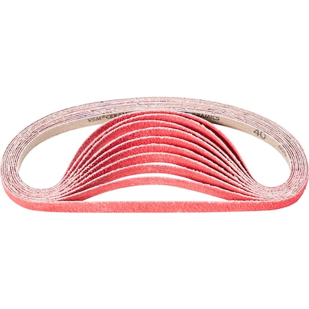 Pferd Coated Belt, Co-Cool, 1/2"x24", 40 Grit, 1/2" W, 24" L, Coated, Ceramic Oxide, 40 Grit 49543